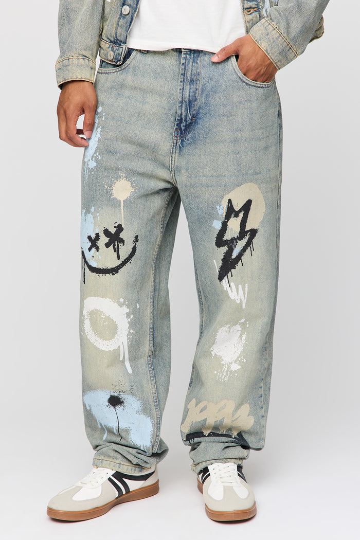 Graffiti Graphic Baggy Jean