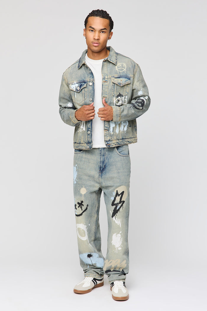 Graffiti Graphic Baggy Jean