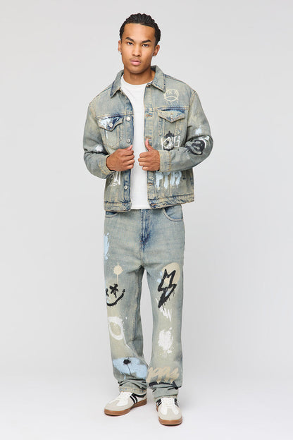 Graffiti Graphic Baggy Jean