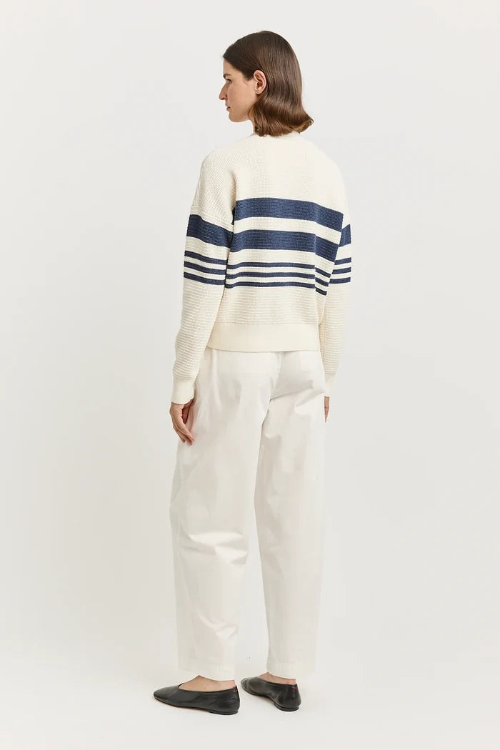 GRAIN STITCH V CARDIGAN in White by Toorallie