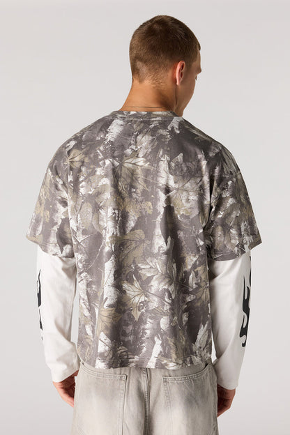 Graphic Layered Long Sleeve Top