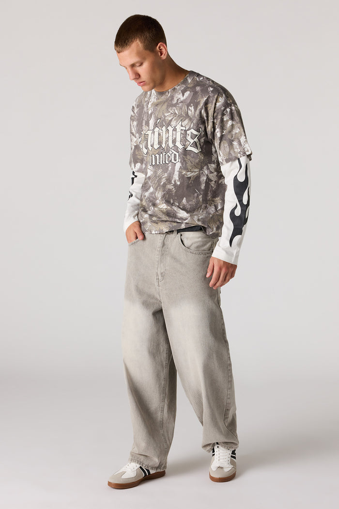 Graphic Layered Long Sleeve Top