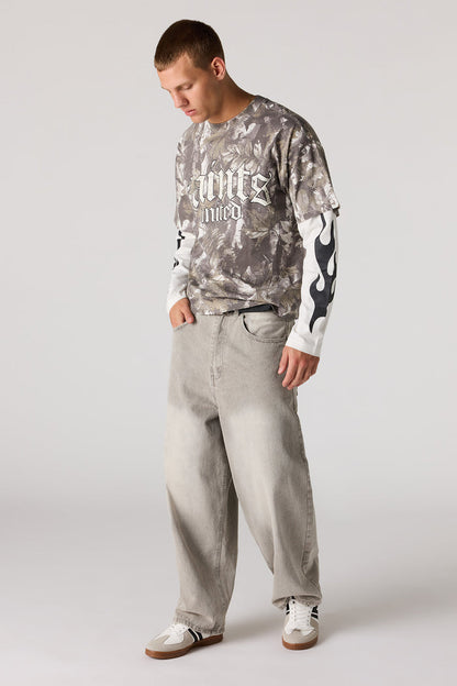 Graphic Layered Long Sleeve Top