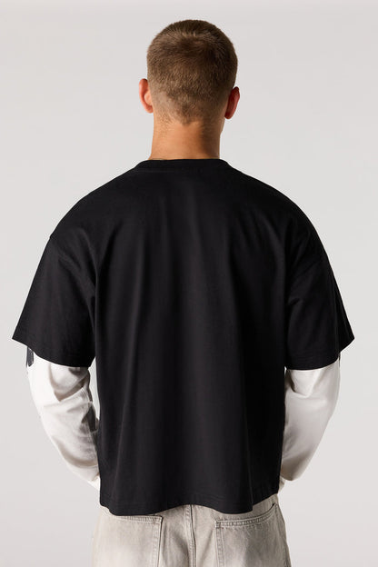 Graphic Layered Long Sleeve Top