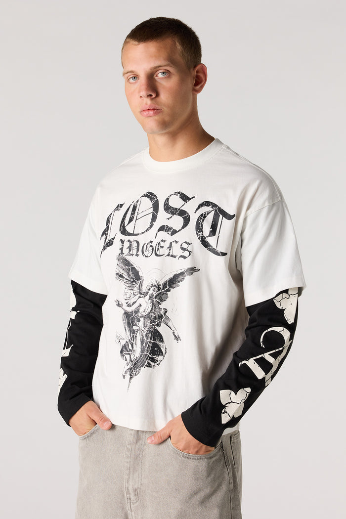 Graphic Layered Long Sleeve Top