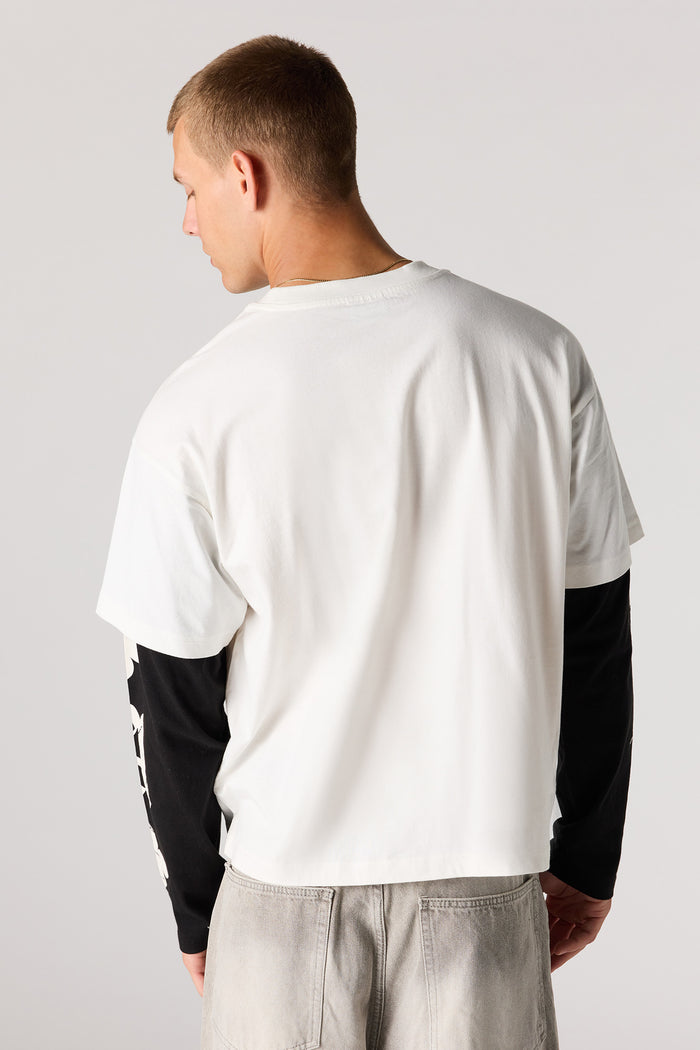 Graphic Layered Long Sleeve Top