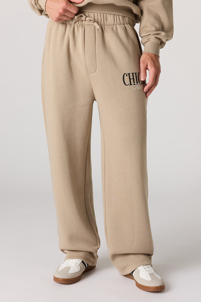 Graphic Leg Baggy Fleece Sweatpant