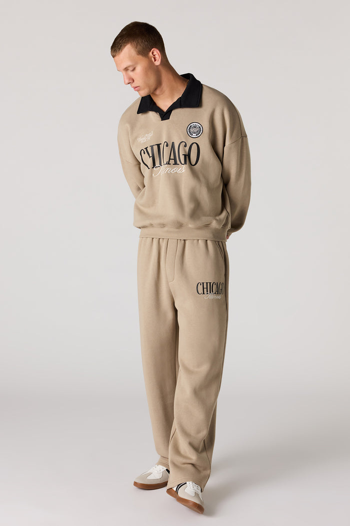 Graphic Leg Baggy Fleece Sweatpant