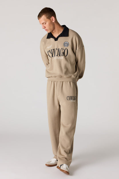 Graphic Leg Baggy Fleece Sweatpant