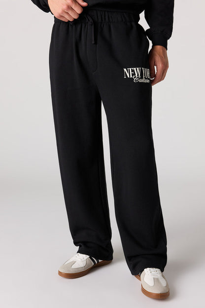 Graphic Leg Baggy Fleece Sweatpant