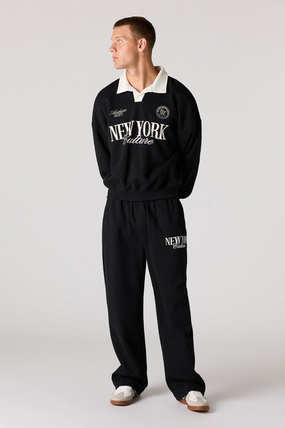 Graphic Leg Baggy Fleece Sweatpant