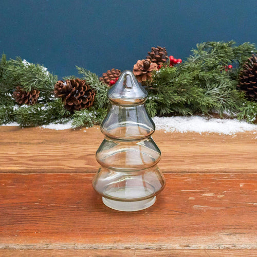 Green Luster Glass Tree Canister