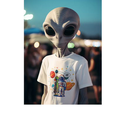Greetings from Outerspace: Friendly Alien & Astronaut Youth Tee