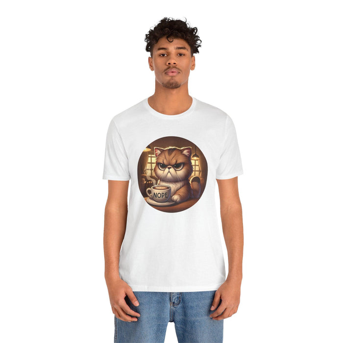Grumpy Cat Cafe - Unisex Jersey Tee - 🐱☕ Nope, Not Today! ☕🐱 - Whippie's
