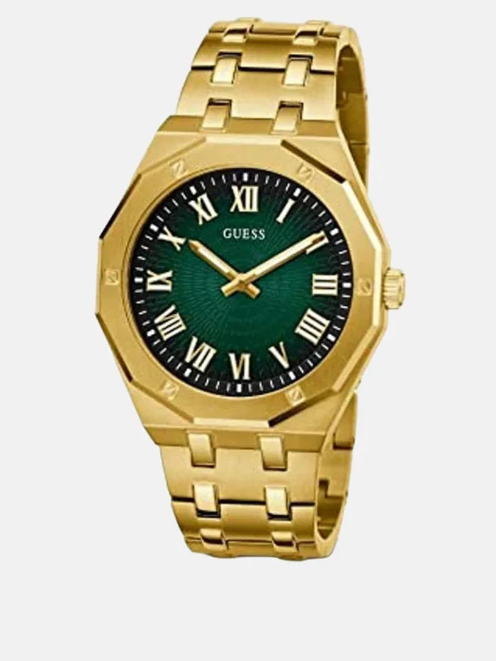 Guess Textured Dial & Stainless Steel Bracelet Style Strap Analogue Watch - GW0575G2