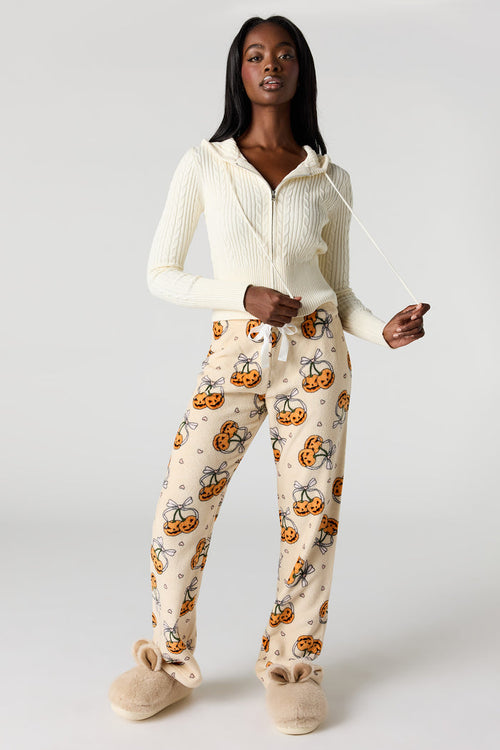 Halloween Print Plush Pajama Pant