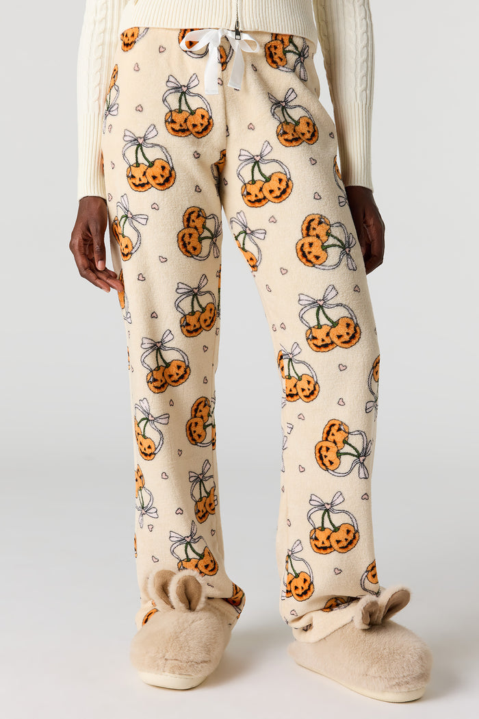 Halloween Print Plush Pajama Pant