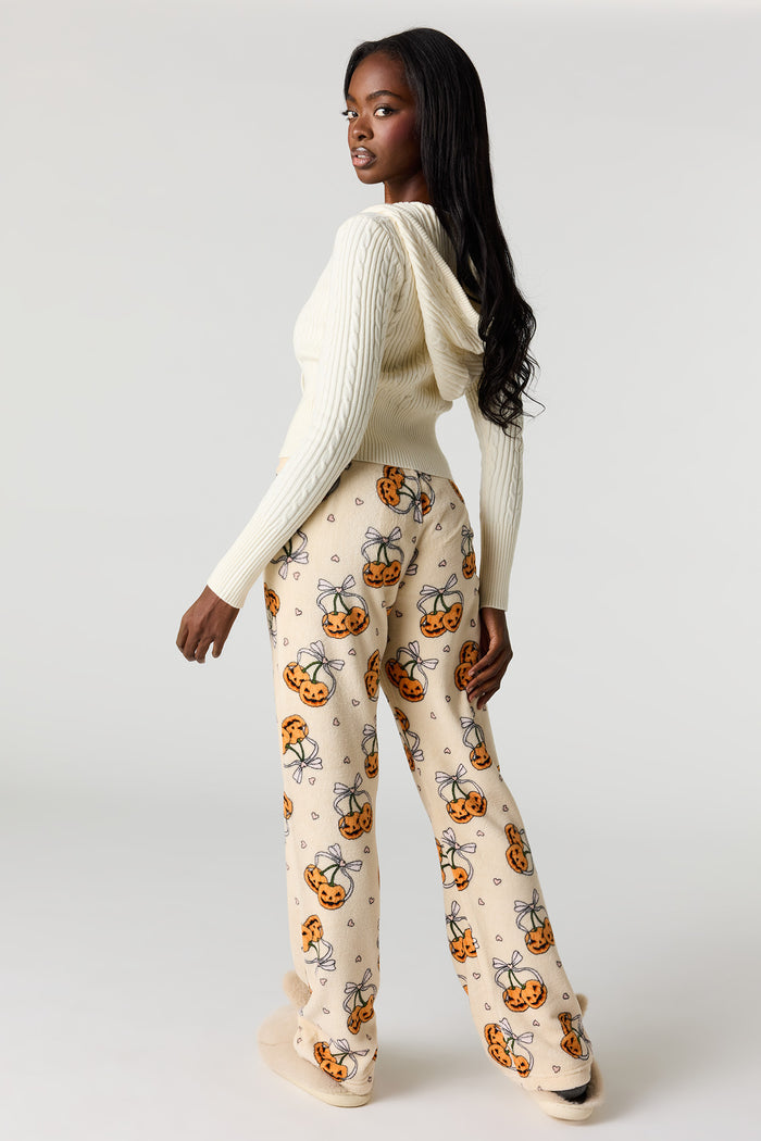 Halloween Print Plush Pajama Pant
