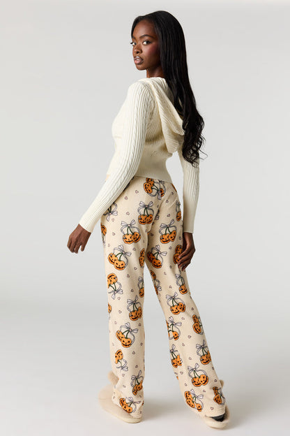 Halloween Print Plush Pajama Pant