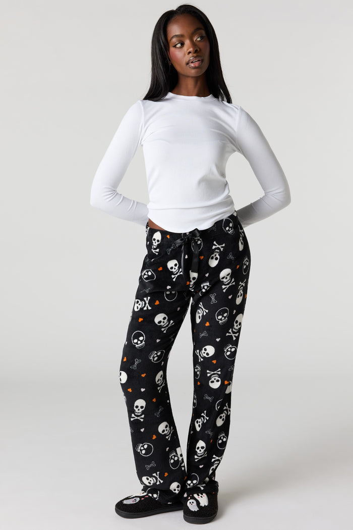 Halloween Print Plush Pajama Pant