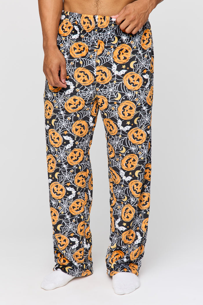 Halloween Print Plush Pajama Pant