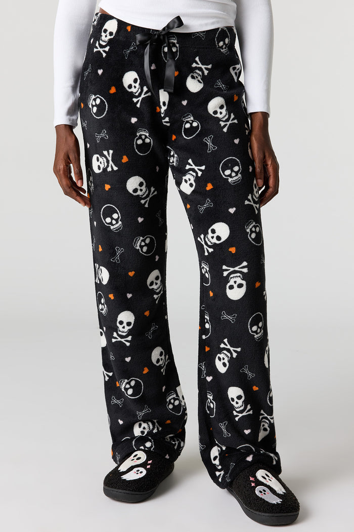 Halloween Print Plush Pajama Pant