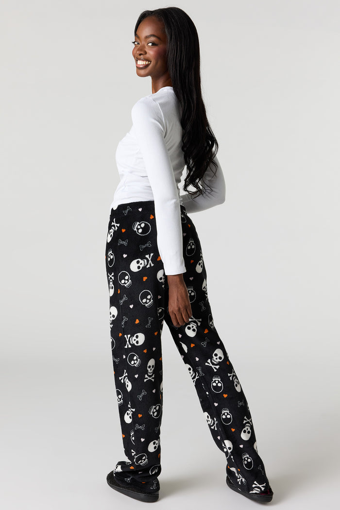 Halloween Print Plush Pajama Pant