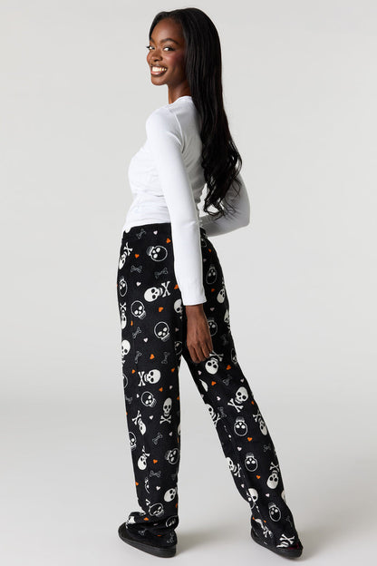 Halloween Print Plush Pajama Pant