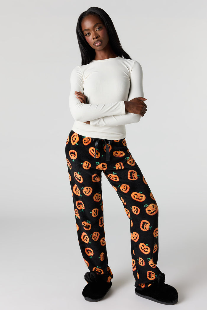 Halloween Print Plush Pajama Pant