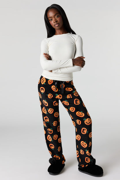 Halloween Print Plush Pajama Pant
