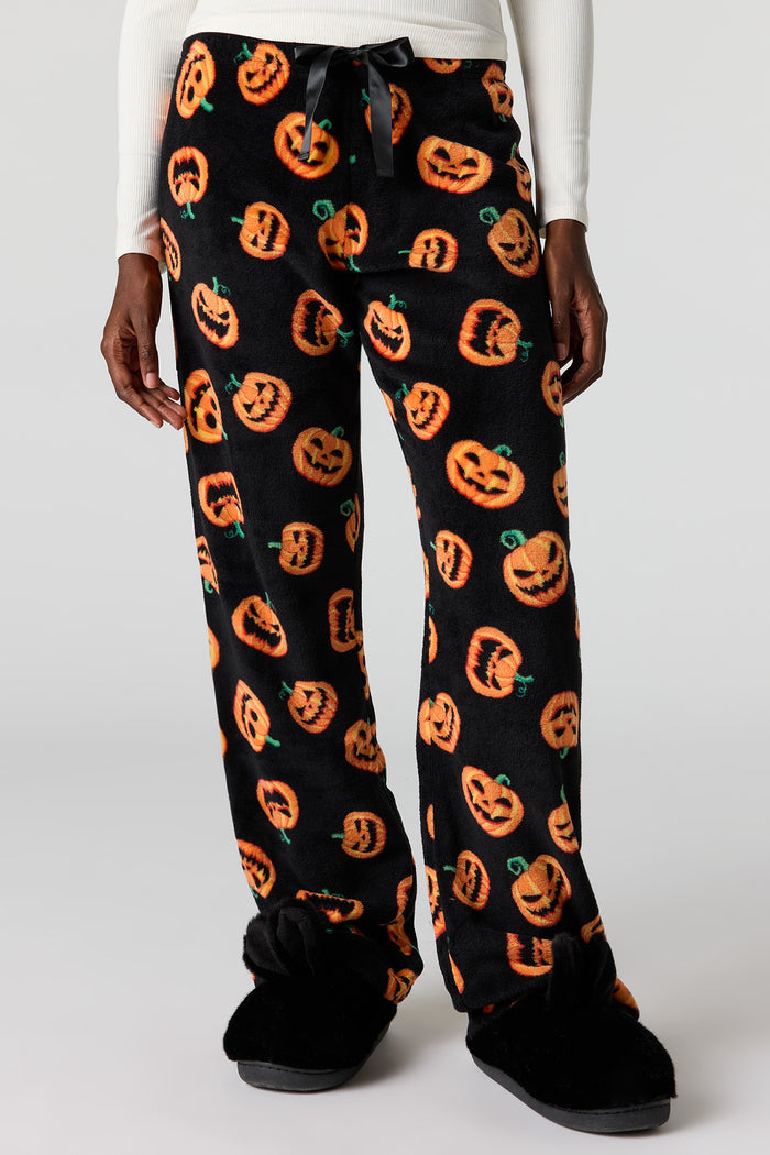 Halloween Print Plush Pajama Pant