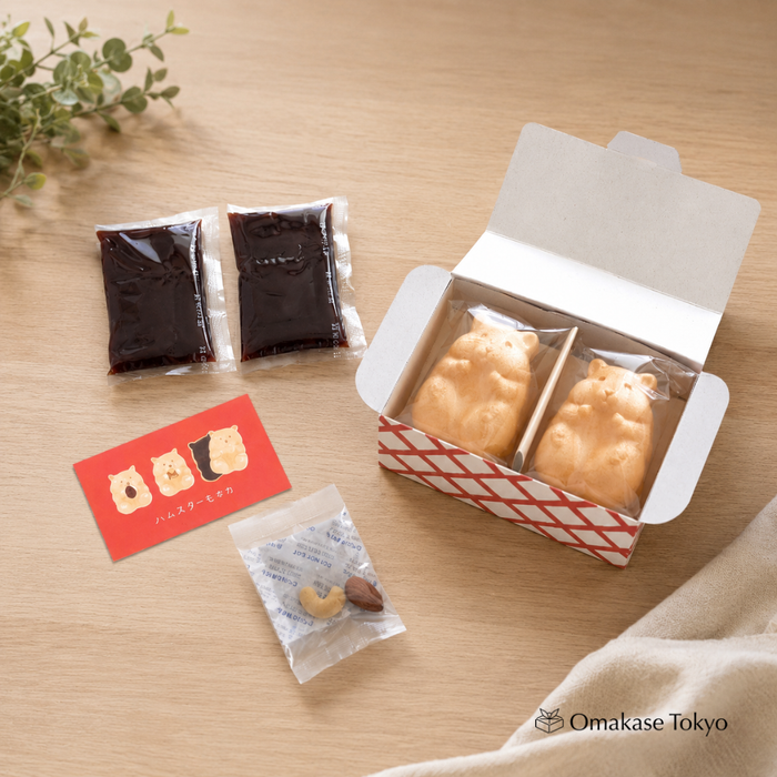 Hamster Monaka Set, 2 Pieces with Red Bean Paste