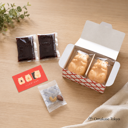Hamster Monaka Set, 2 Pieces with Red Bean Paste