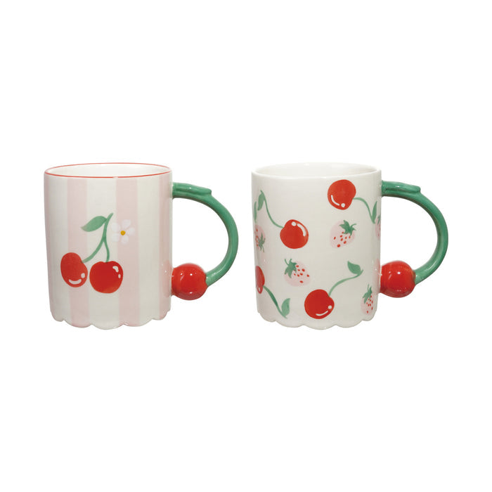 Hand-Painted Cherry Handle Mug