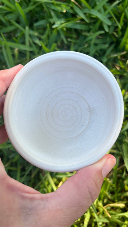 Handmade ceramic shave bowl by The Immaculate Beard, featuring a smooth, glazed surface ideal for traditional shaving routines.