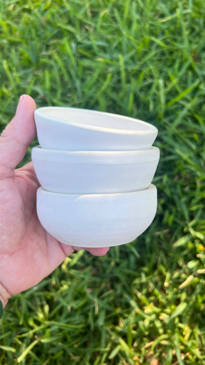 Handmade ceramic shaving bowl by The Immaculate Beard with a smooth, glazed surface and classic rounded shape for grooming.