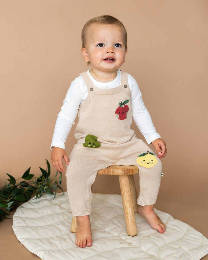 Happy Fruits Embroidered Baby Overall Set (Organic Cotton) - Model