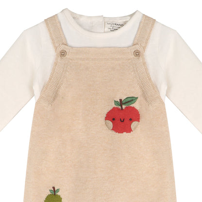 Happy Fruits Embroidered Baby Overall Set (Organic Cotton) - Detail