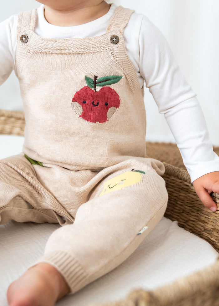 Happy Fruits Embroidered Baby Overall Set (Organic Cotton) - Model
