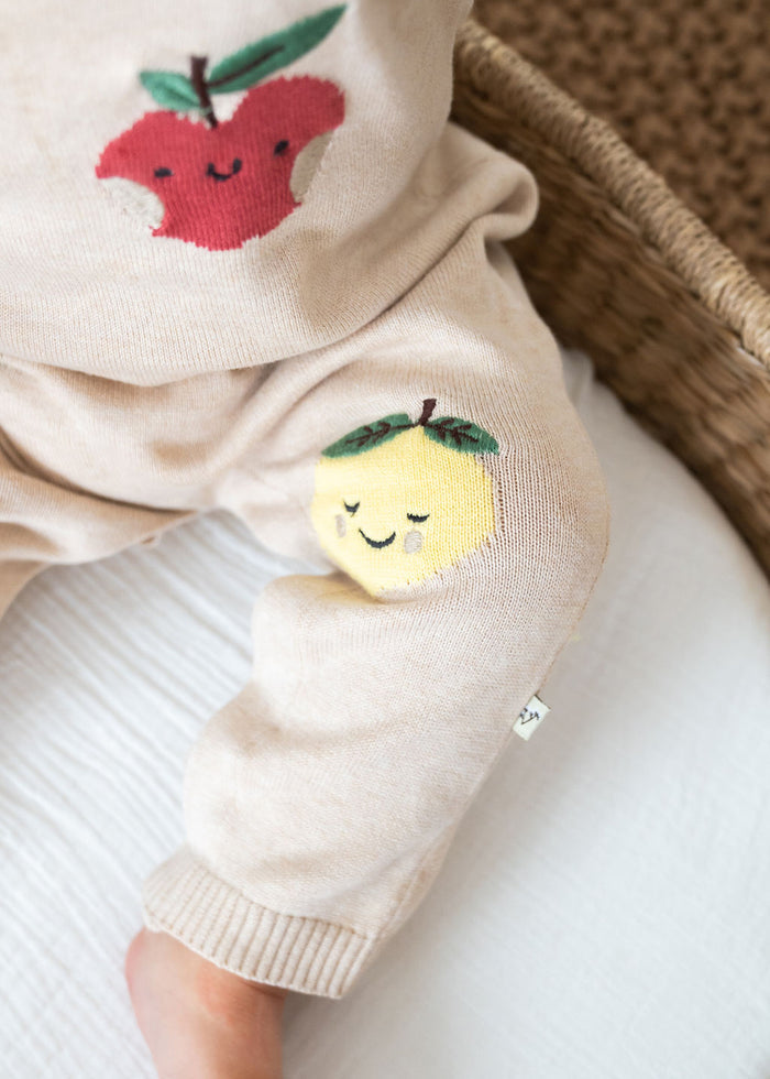 Happy Fruits Embroidered Baby Overall Set (Organic Cotton) - Model