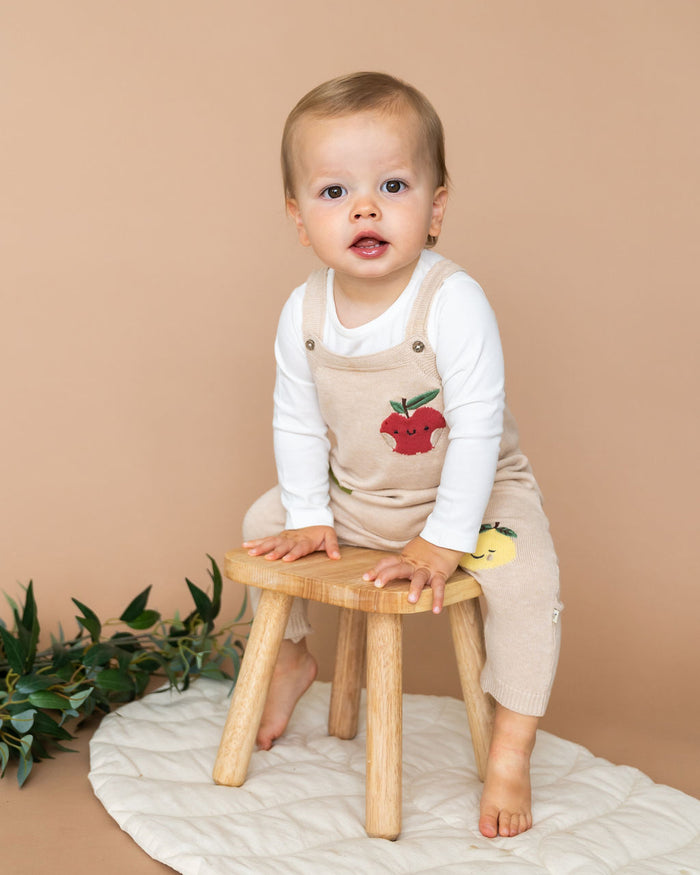 Happy Fruits Embroidered Baby Overall Set (Organic Cotton) - Model
