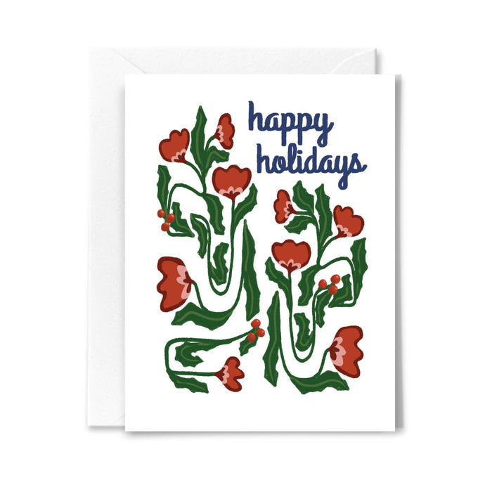 Happy Holidays Flower Card