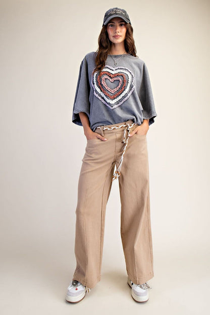 Heart Washed Terry Top-Easel
