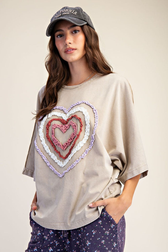 Heart Washed Terry Top-Easel