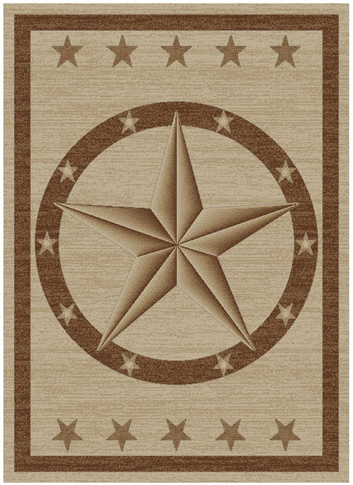 Hearthside Western Star Beige Area Rug