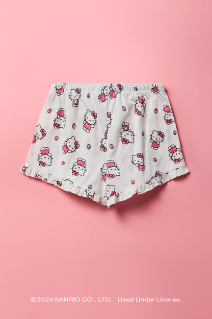 Hello Kitty® Girls Button-Up Top & Short Pajama Set