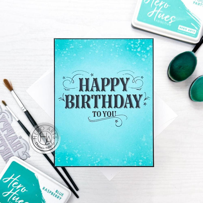 Hero Arts - Letterpress &amp; Foil Plate - Happy Birthday. Welcome to our first Letterpress + Foil plate for the Spellbinders BetterPress system! This snowy tree scene really stands out when used for foiling. Available at Embellish Away located in Bowmanville Ontario Canada. Example by brand ambassador.