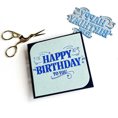 Hero Arts - Letterpress &amp; Foil Plate - Happy Birthday. Welcome to our first Letterpress + Foil plate for the Spellbinders BetterPress system! This snowy tree scene really stands out when used for foiling. Available at Embellish Away located in Bowmanville Ontario Canada. Example by brand ambassador.