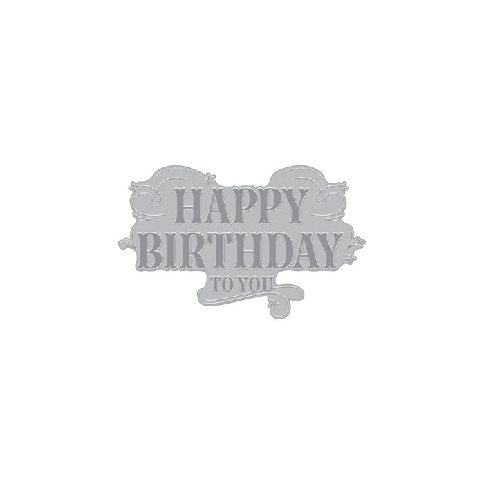 Hero Arts - Letterpress &amp; Foil Plate - Happy Birthday. Welcome to our first Letterpress + Foil plate for the Spellbinders BetterPress system! This snowy tree scene really stands out when used for foiling. Available at Embellish Away located in Bowmanville Ontario Canada.