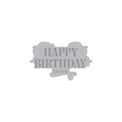 Hero Arts - Letterpress &amp; Foil Plate - Happy Birthday. Welcome to our first Letterpress + Foil plate for the Spellbinders BetterPress system! This snowy tree scene really stands out when used for foiling. Available at Embellish Away located in Bowmanville Ontario Canada.